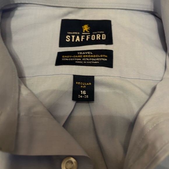 Stafford Men’s Light Blue Button Down - Picture 2 of 2